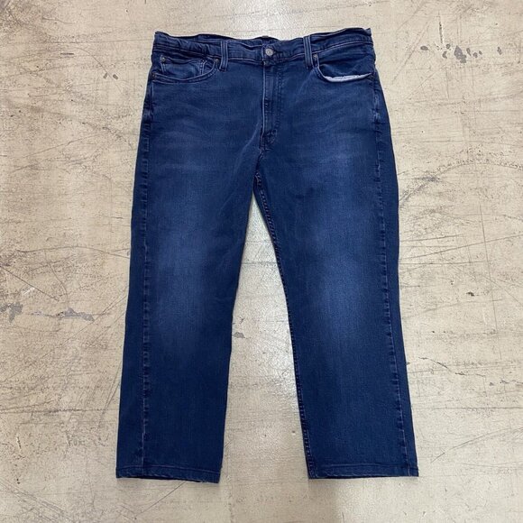 Levis Jeans Mens 38x29 (Fits 37X24) Dark Blue 514‎ Straight Fit Dark Wash Demin - Picture 1 of 14